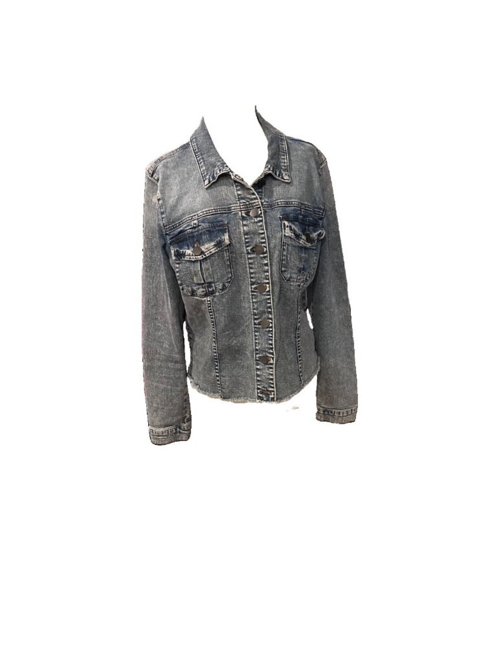 Kut From the Kloth Light Wash Distressed Jean Jacket Size XL